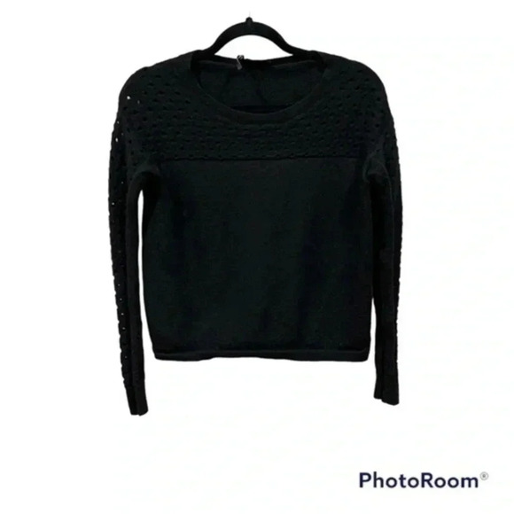 The kooples laser cut knit sweater black Medium - Picture 1 of 5